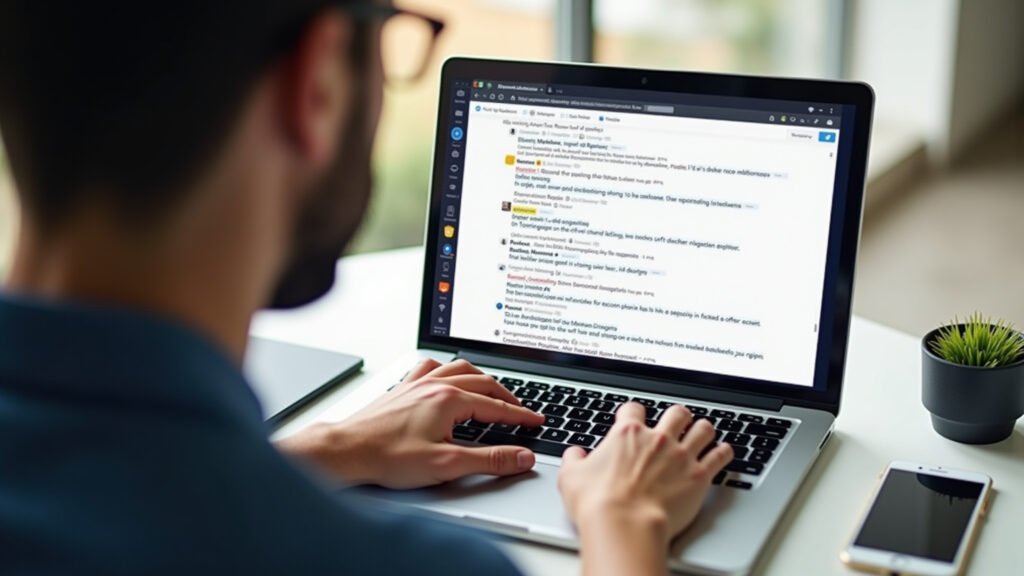 Pessoa verificando reputação de empresa online.